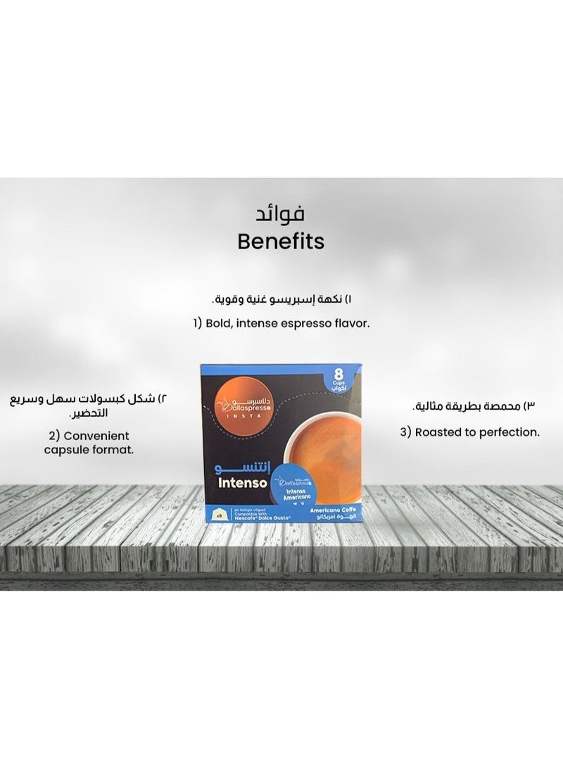 Dallaspresso Intenso Americano Capsules 8pcs – Dolce Gusto Compatible, Strong & Bold Coffee Blend - Image 5